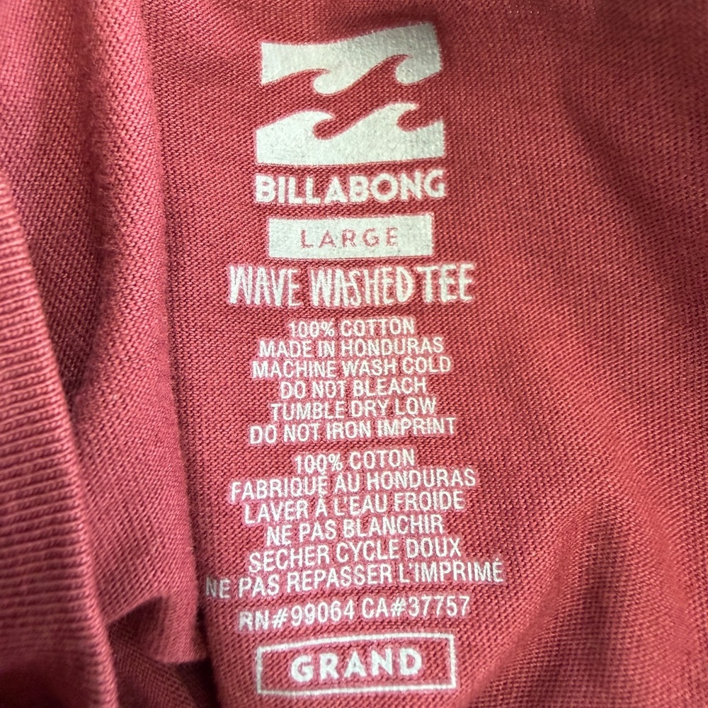 Billabong Men's Long Sleeve Crewneck Shirt - Maroon - Picture 2 of 3